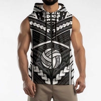 Custom Polynesia Beach Volleyball Sleeveless Zip Hoodie Polynesian Tribal Pattern LT05 - Polynesian Pride