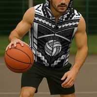 Custom Polynesia Beach Volleyball Sleeveless Zip Hoodie Polynesian Tribal Pattern LT05 - Polynesian Pride