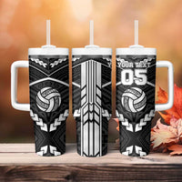 Custom Polynesia Beach Volleyball Tumbler With Handle Polynesian Tribal Pattern - Polynesian Pride