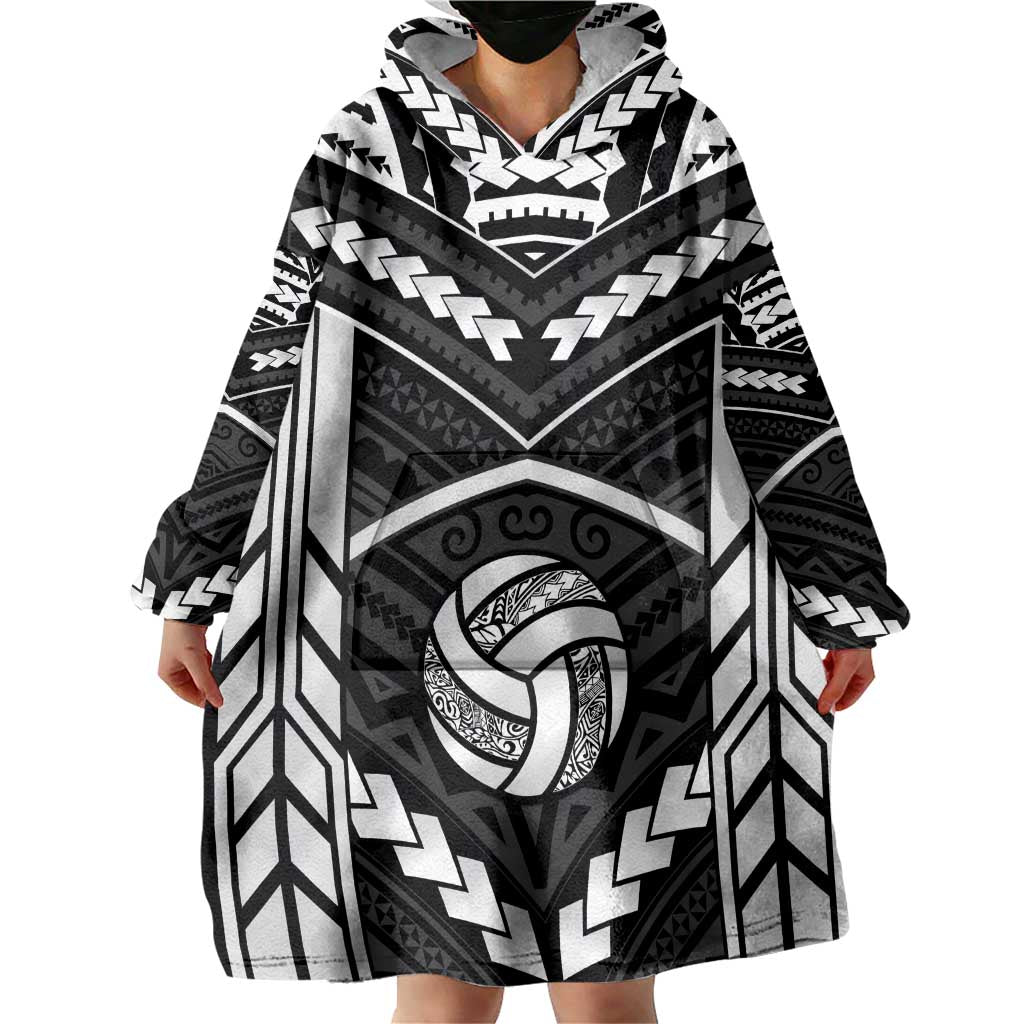 Custom Polynesia Beach Volleyball Wearable Blanket Hoodie Polynesian Tribal Pattern LT05 - Polynesian Pride