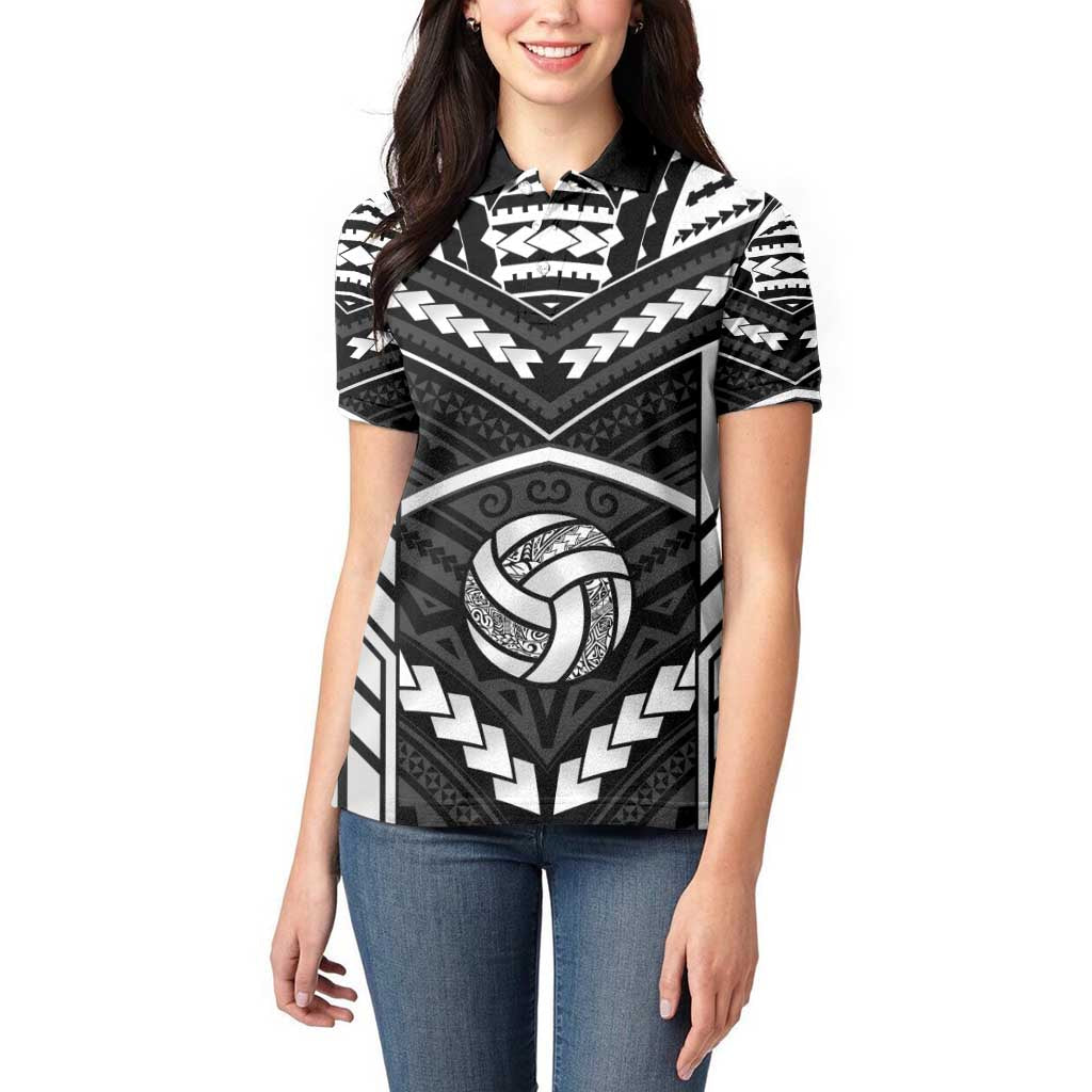 Custom Polynesia Beach Volleyball Women Polo Shirt Polynesian Tribal Pattern - Polynesian Pride