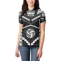 Custom Polynesia Beach Volleyball Women Polo Shirt Polynesian Tribal Pattern - Polynesian Pride