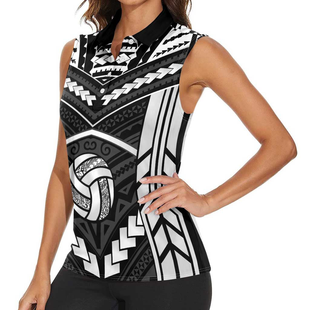 Custom Polynesia Beach Volleyball Women Sleeveless Polo Shirt Polynesian Tribal Pattern LT05 - Polynesian Pride