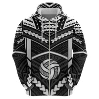 Custom Polynesia Beach Volleyball Zip Hoodie Polynesian Tribal Pattern LT05 - Polynesian Pride