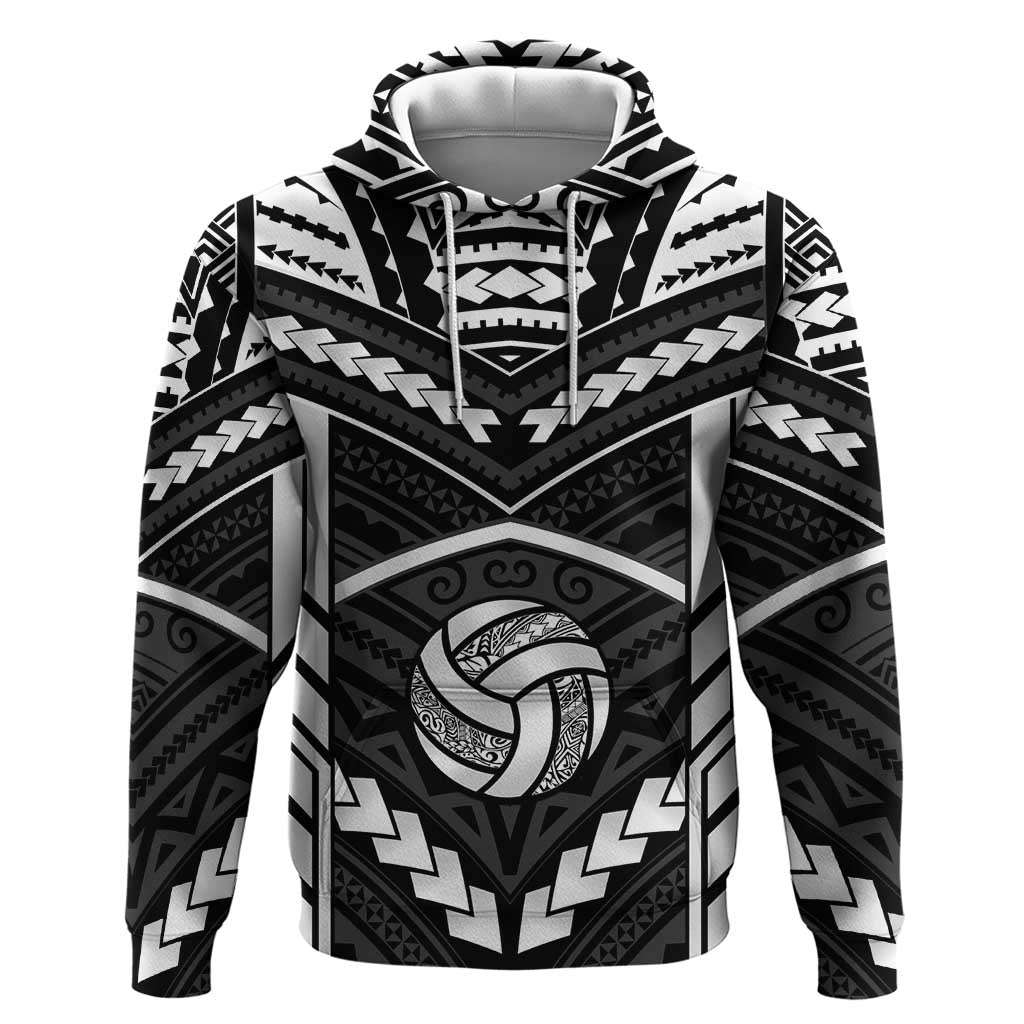 Custom Polynesia Beach Volleyball Zip Hoodie Polynesian Tribal Pattern LT05 Pullover Hoodie Black - Polynesian Pride