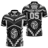 Custom Polynesia Beach Volleyball Zipper Polo Shirt Polynesian Tribal Pattern LT05 - Polynesian Pride