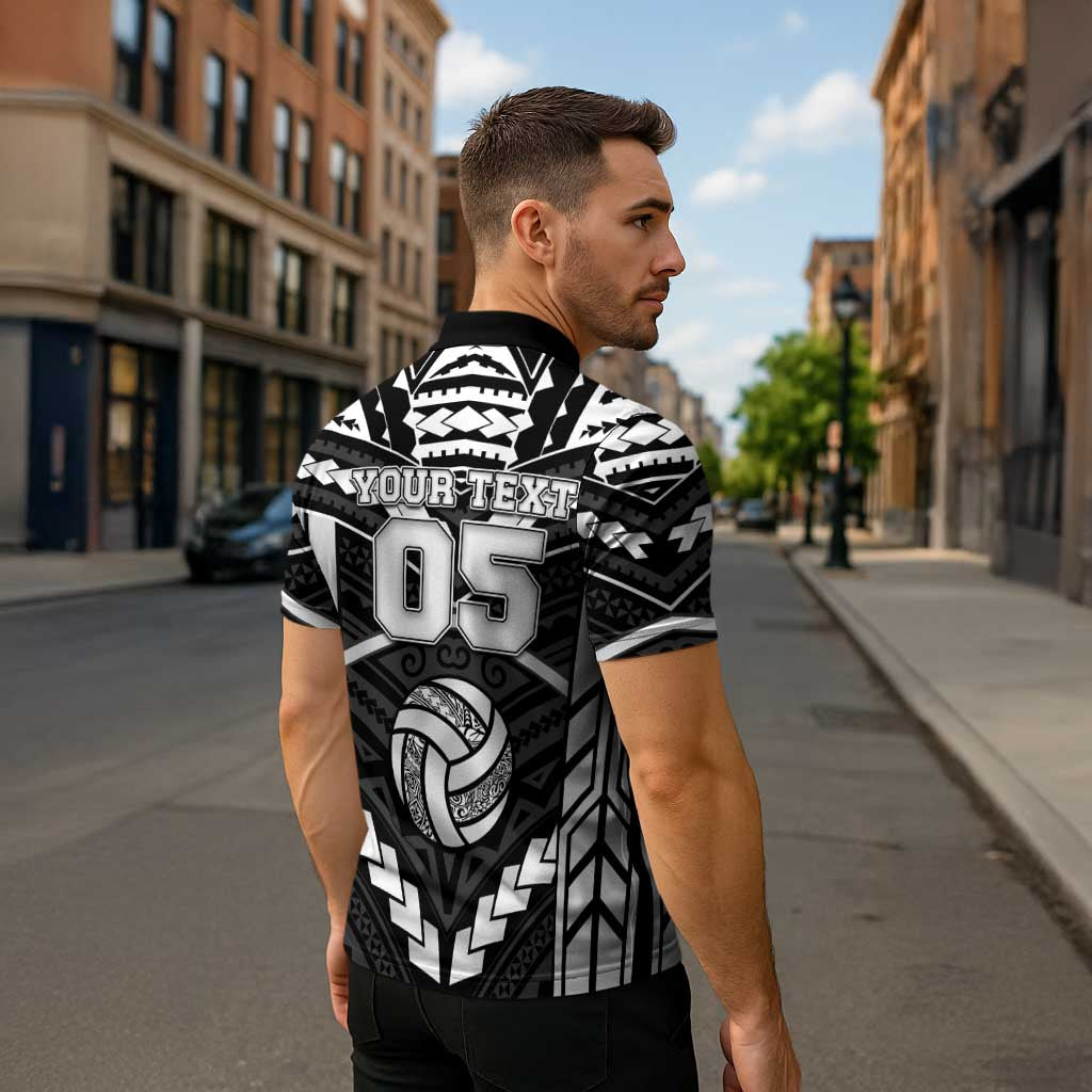 Custom Polynesia Beach Volleyball Zipper Polo Shirt Polynesian Tribal Pattern LT05 - Polynesian Pride