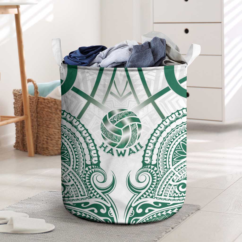 Hawaii Volleyball Laundry Basket Polynesian Pattern LT05 Teal - Polynesian Pride