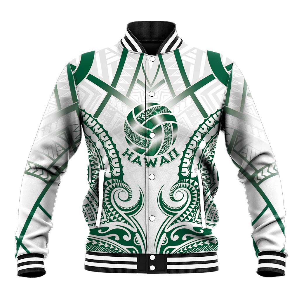 Custom Hawaii Volleyball Baseball Jacket Polynesian Pattern LT05 Unisex Teal - Polynesian Pride