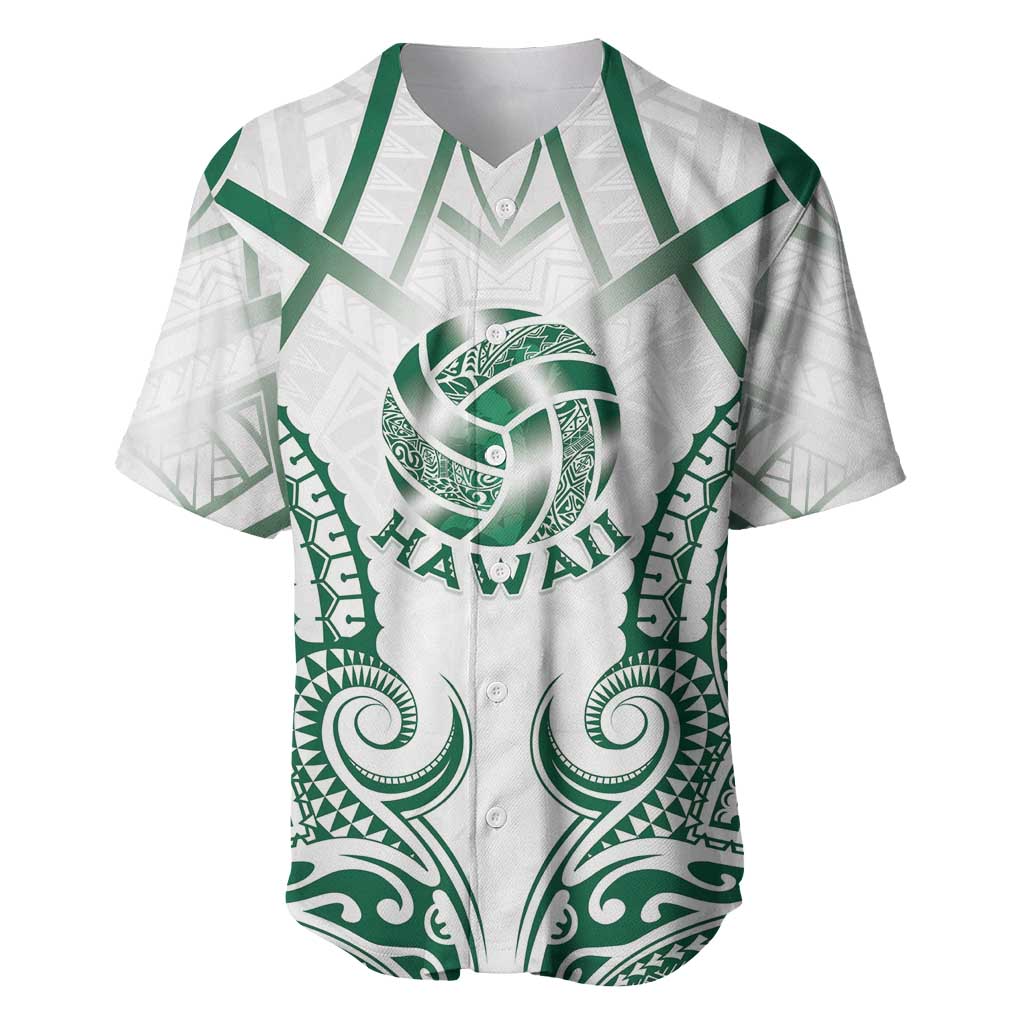 Custom Hawaii Volleyball Baseball Jersey Polynesian Pattern LT05 Teal - Polynesian Pride