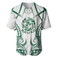 Custom Hawaii Volleyball Baseball Jersey Polynesian Pattern LT05 Teal - Polynesian Pride