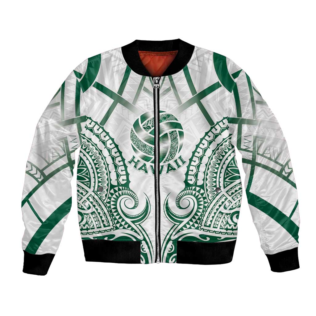 Custom Hawaii Volleyball Bomber Jacket Polynesian Pattern - Polynesian Pride