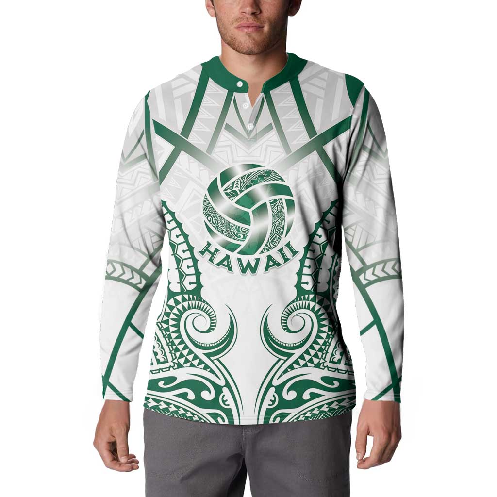 Custom Hawaii Volleyball Button Sweatshirt Polynesian Pattern LT05 - Polynesian Pride