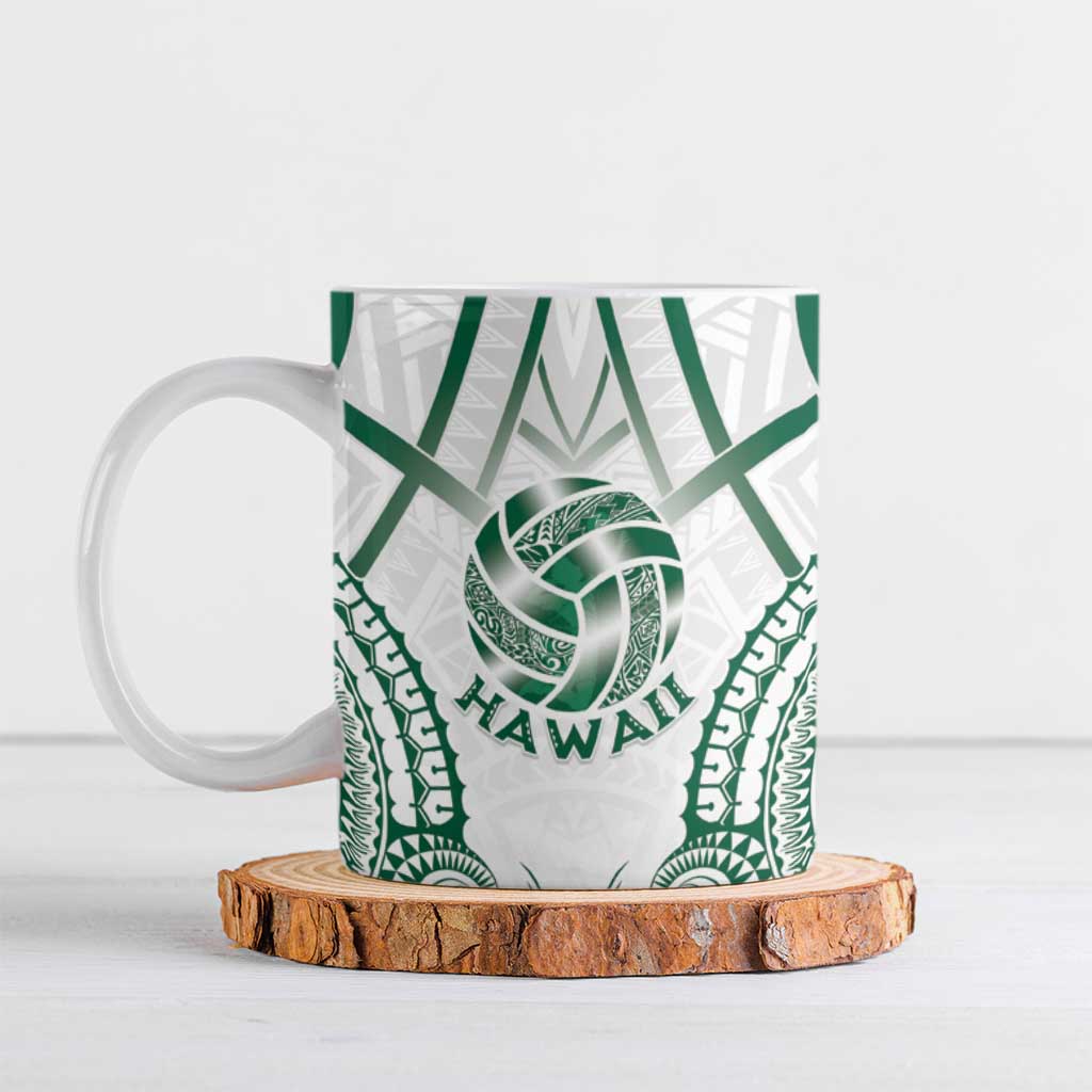 Custom Hawaii Volleyball Ceramic Mug Polynesian Pattern LT05 Teal - Polynesian Pride
