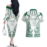 Custom Hawaii Volleyball Couples Matching Off The Shoulder Long Sleeve Dress and Hawaiian Shirt Polynesian Pattern - Polynesian Pride