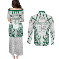 Custom Hawaii Volleyball Couples Matching Puletasi and Long Sleeve Button Shirt Polynesian Pattern LT05 - Polynesian Pride