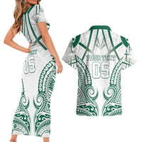 Custom Hawaii Volleyball Couples Matching Short Sleeve Bodycon Dress and Hawaiian Shirt Polynesian Pattern - Polynesian Pride