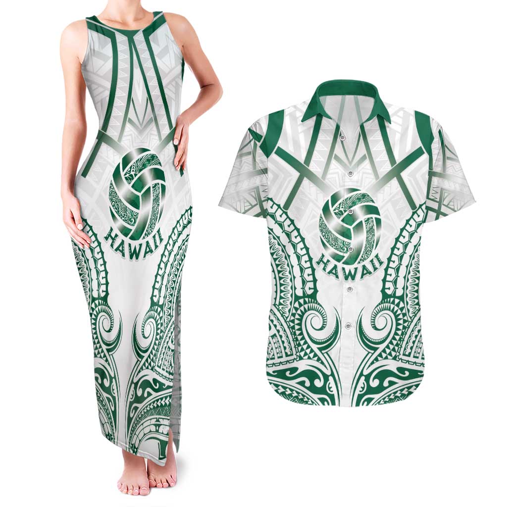 Custom Hawaii Volleyball Couples Matching Tank Maxi Dress and Hawaiian Shirt Polynesian Pattern - Polynesian Pride