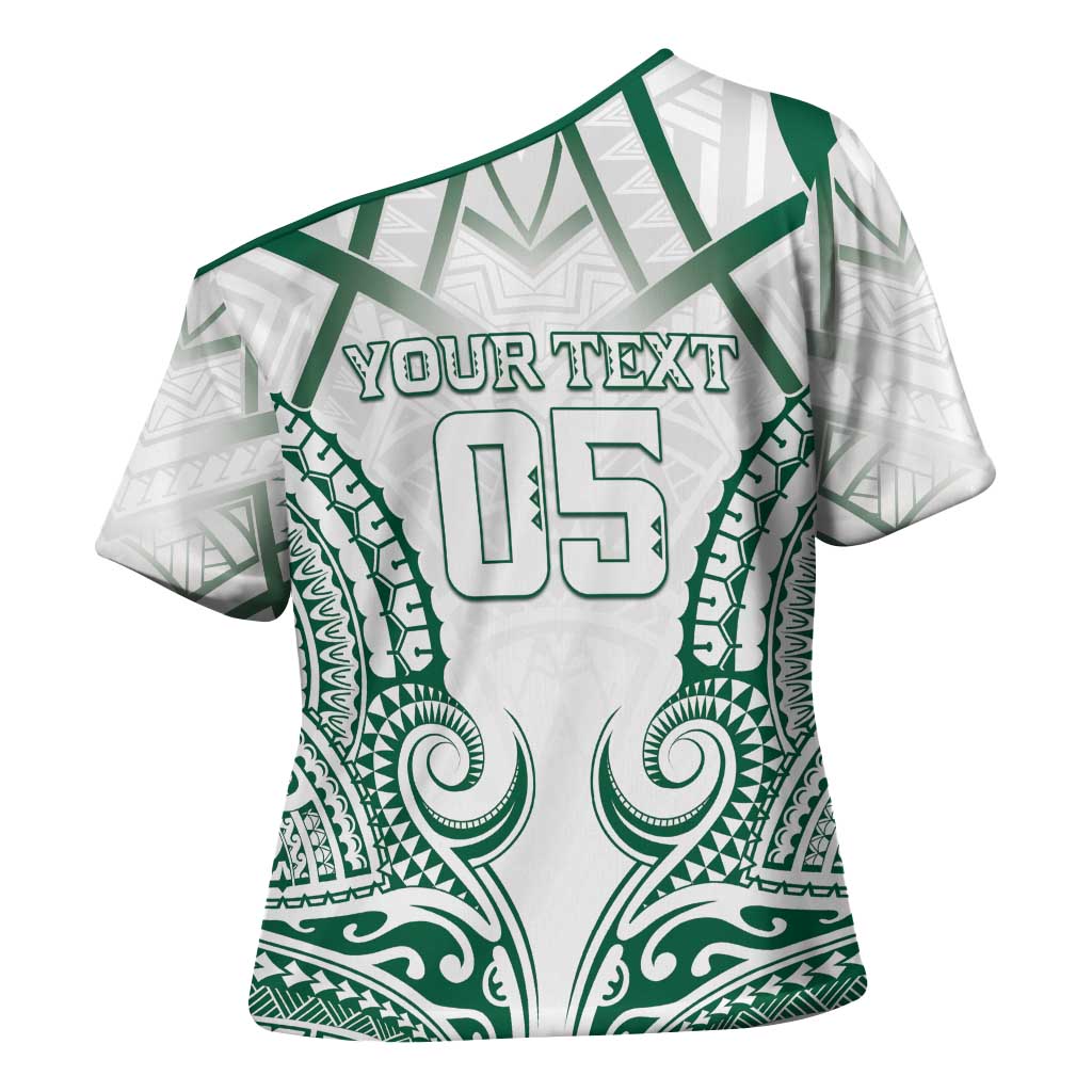 Custom Hawaii Volleyball Cross Shoulder Shirt Polynesian Pattern LT05 - Polynesian Pride