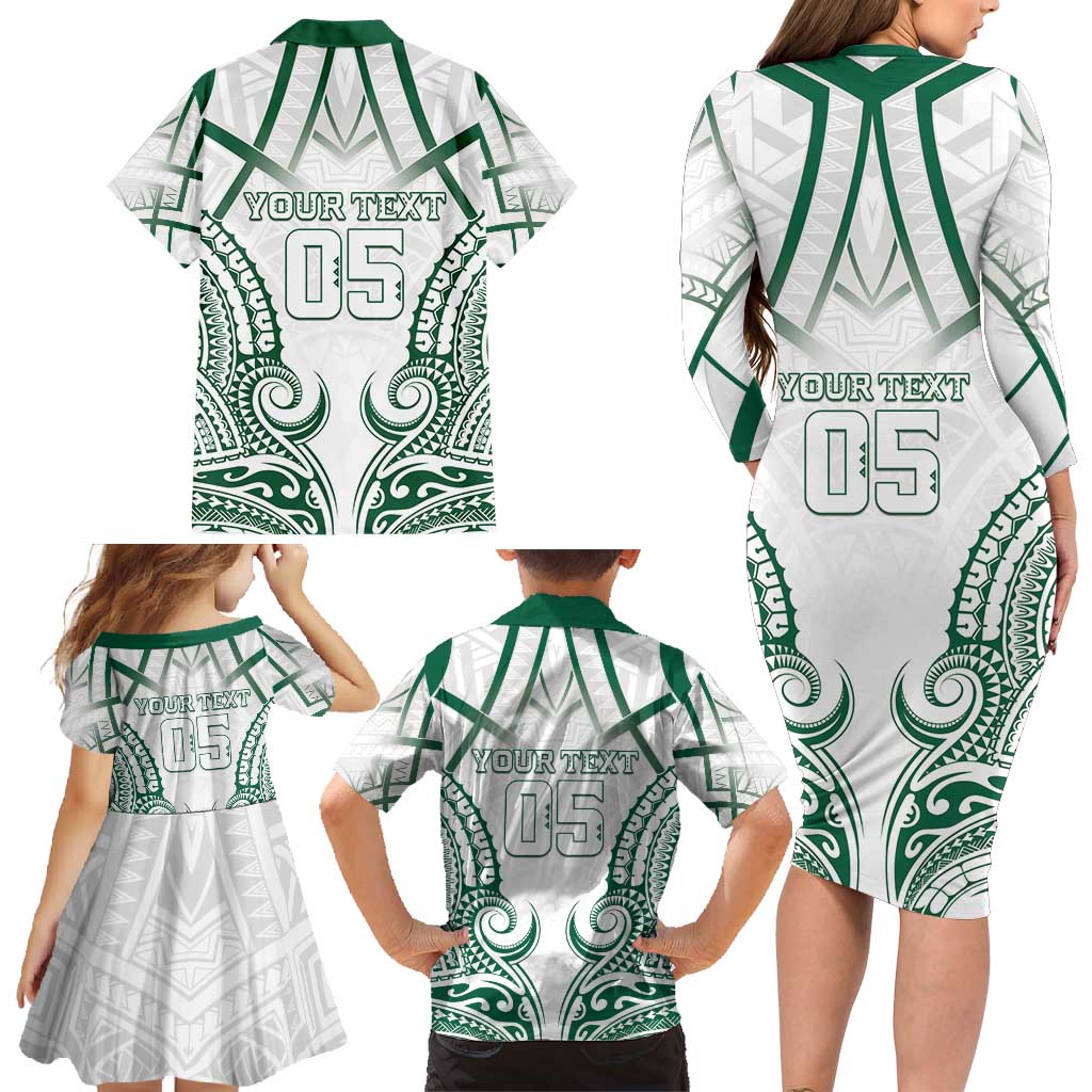 Custom Hawaii Volleyball Family Matching Long Sleeve Bodycon Dress and Hawaiian Shirt Polynesian Pattern - Polynesian Pride
