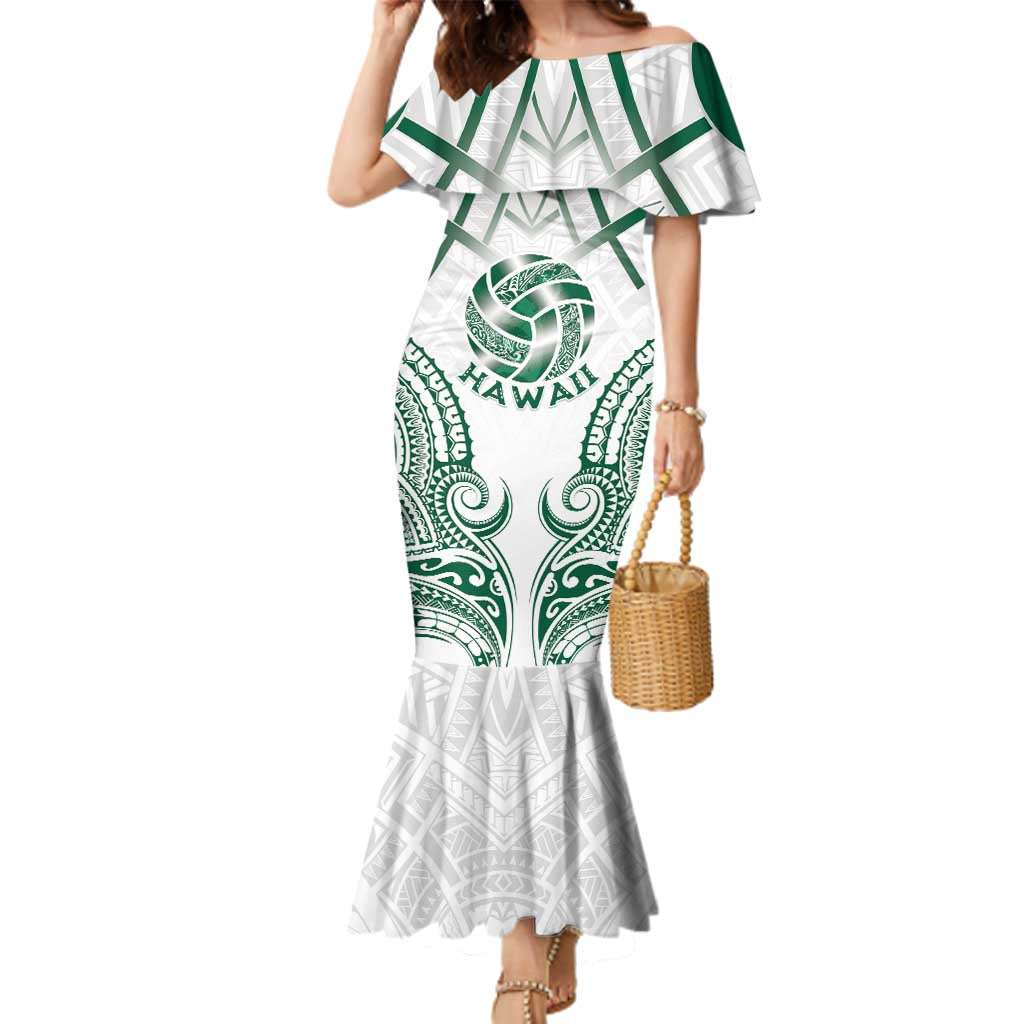 Custom Hawaii Volleyball Family Matching Mermaid Dress and Hawaiian Shirt Polynesian Pattern - Polynesian Pride
