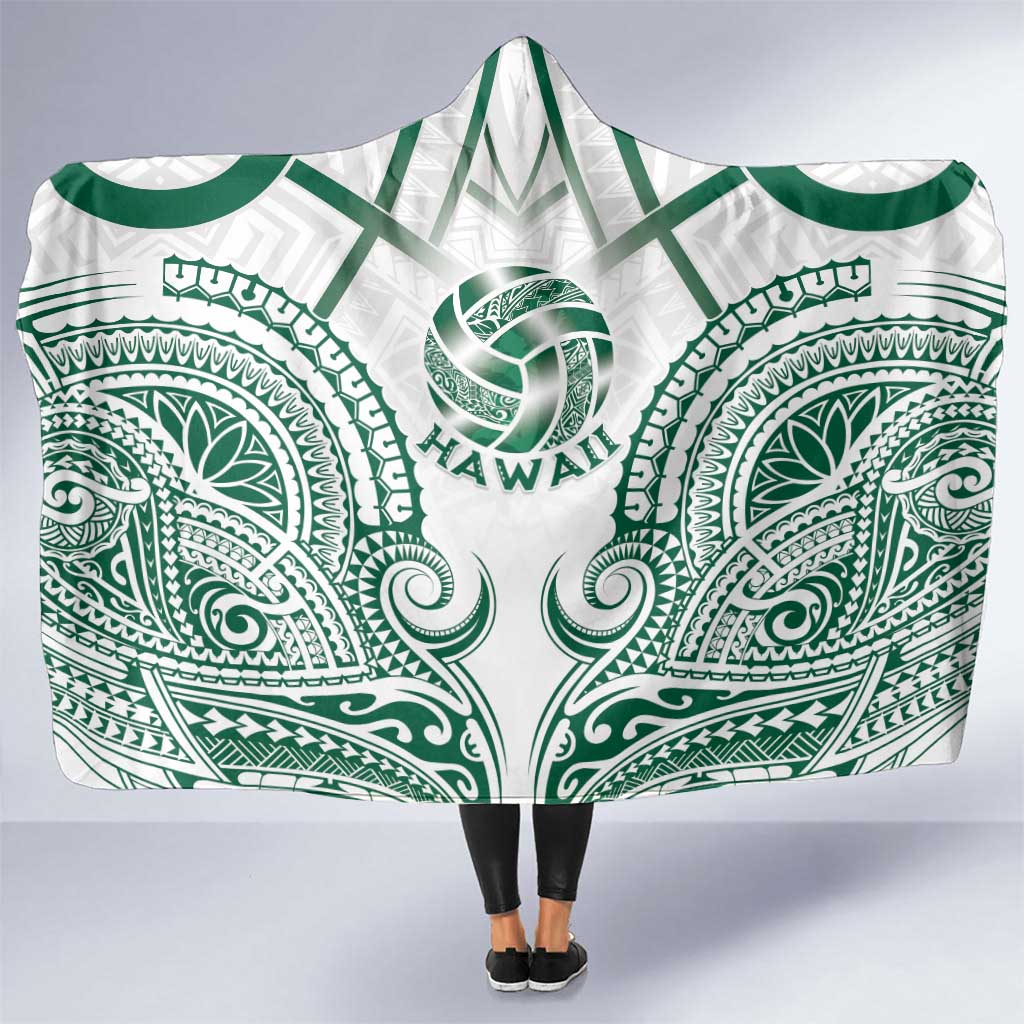 Hawaii Volleyball Hooded Blanket Polynesian Pattern LT05 One Size Teal - Polynesian Pride