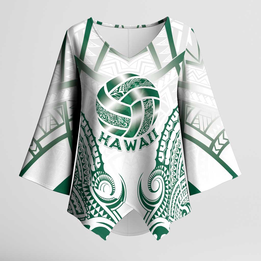 Custom Hawaii Volleyball Kimono Sleeve Blouse Polynesian Pattern LT05 Female Teal - Polynesian Pride