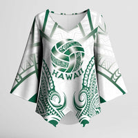 Custom Hawaii Volleyball Kimono Sleeve Blouse Polynesian Pattern LT05 Female Teal - Polynesian Pride