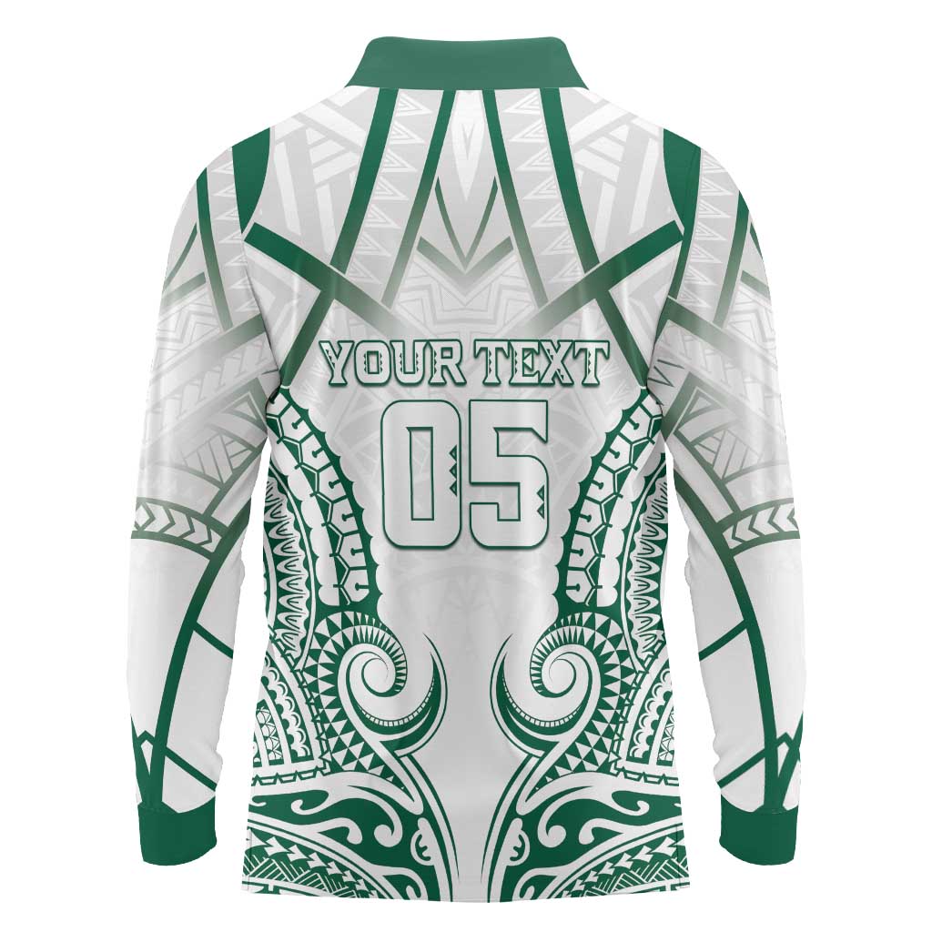 Custom Hawaii Volleyball Long Sleeve Polo Shirt Polynesian Pattern LT05 - Polynesian Pride