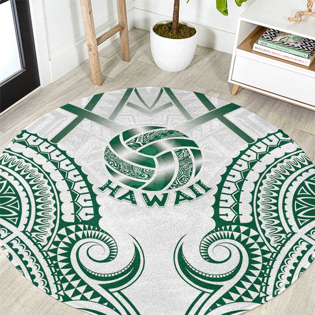 Hawaii Volleyball Round Carpet Polynesian Pattern - Polynesian Pride