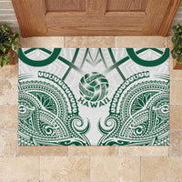 Hawaii Volleyball Rubber Doormat Polynesian Pattern LT05 Teal - Polynesian Pride
