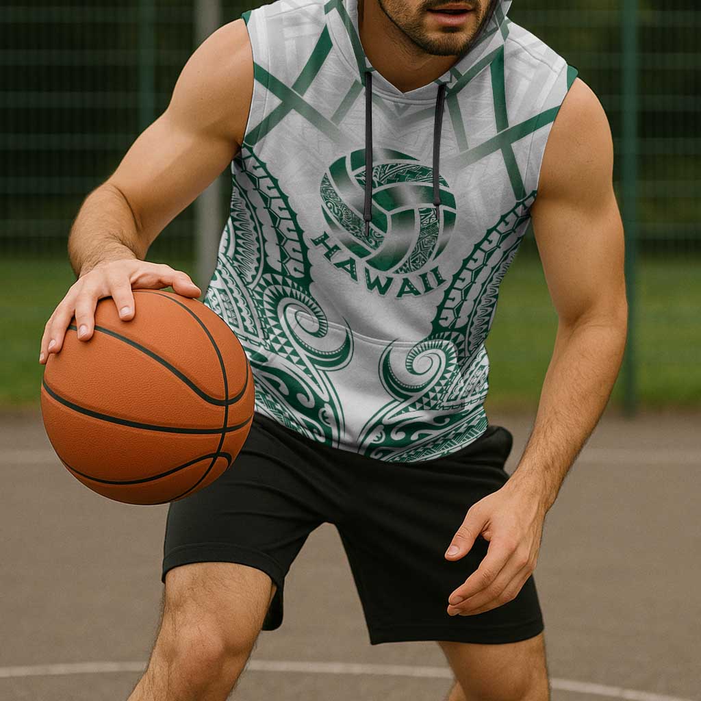 Custom Hawaii Volleyball Sleeveless Hoodie Polynesian Pattern LT05 - Polynesian Pride