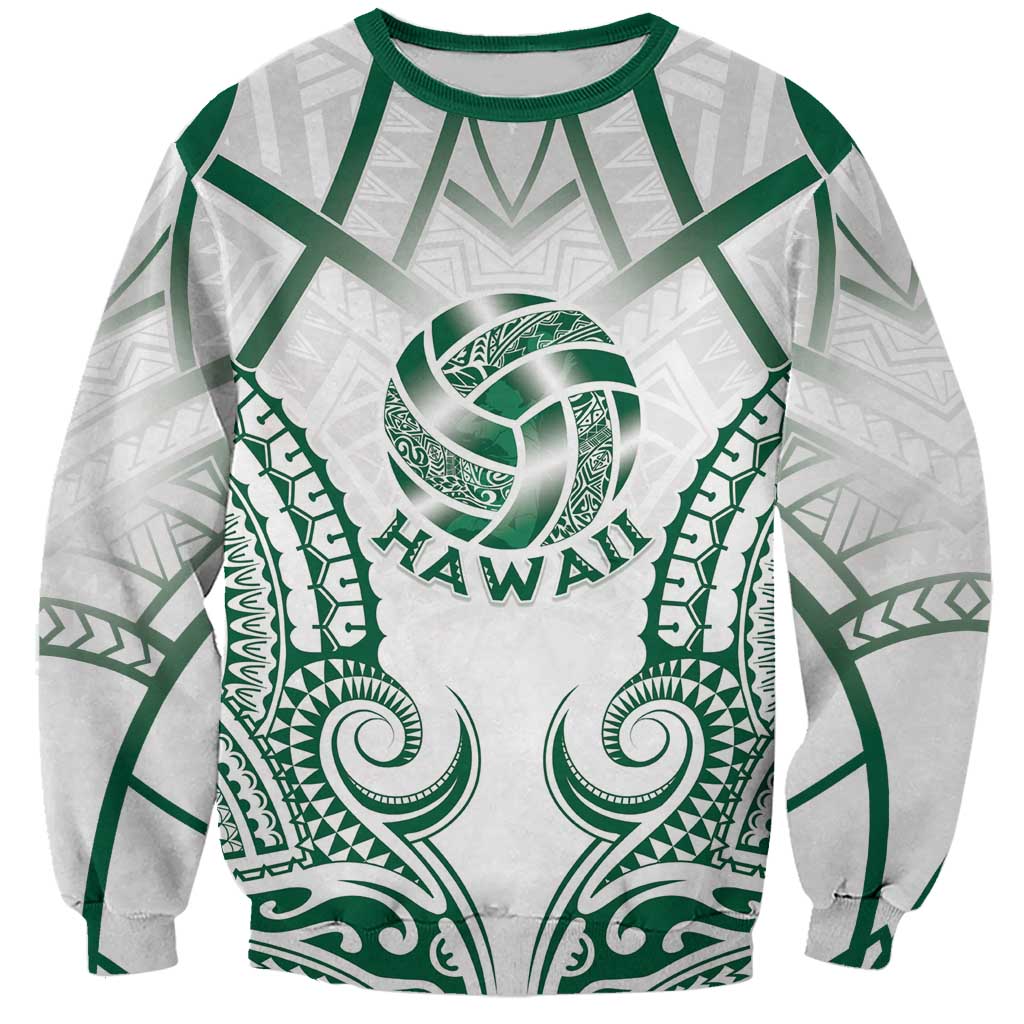 Custom Hawaii Volleyball Sweatshirt Polynesian Pattern LT05 Unisex Teal - Polynesian Pride