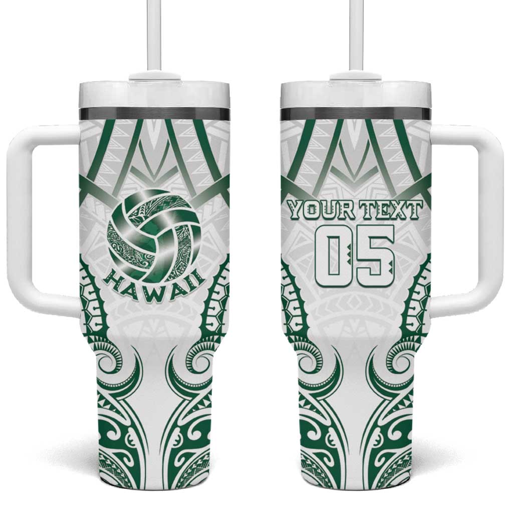 Custom Hawaii Volleyball Tumbler With Handle Polynesian Pattern - Polynesian Pride
