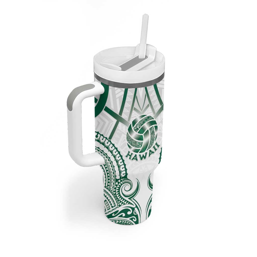 Custom Hawaii Volleyball Tumbler With Handle Polynesian Pattern - Polynesian Pride