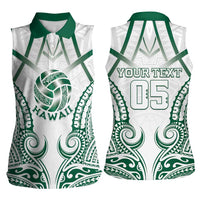 Custom Hawaii Volleyball Women Sleeveless Polo Shirt Polynesian Pattern LT05 - Polynesian Pride