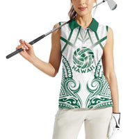Custom Hawaii Volleyball Women Sleeveless Polo Shirt Polynesian Pattern LT05 - Polynesian Pride