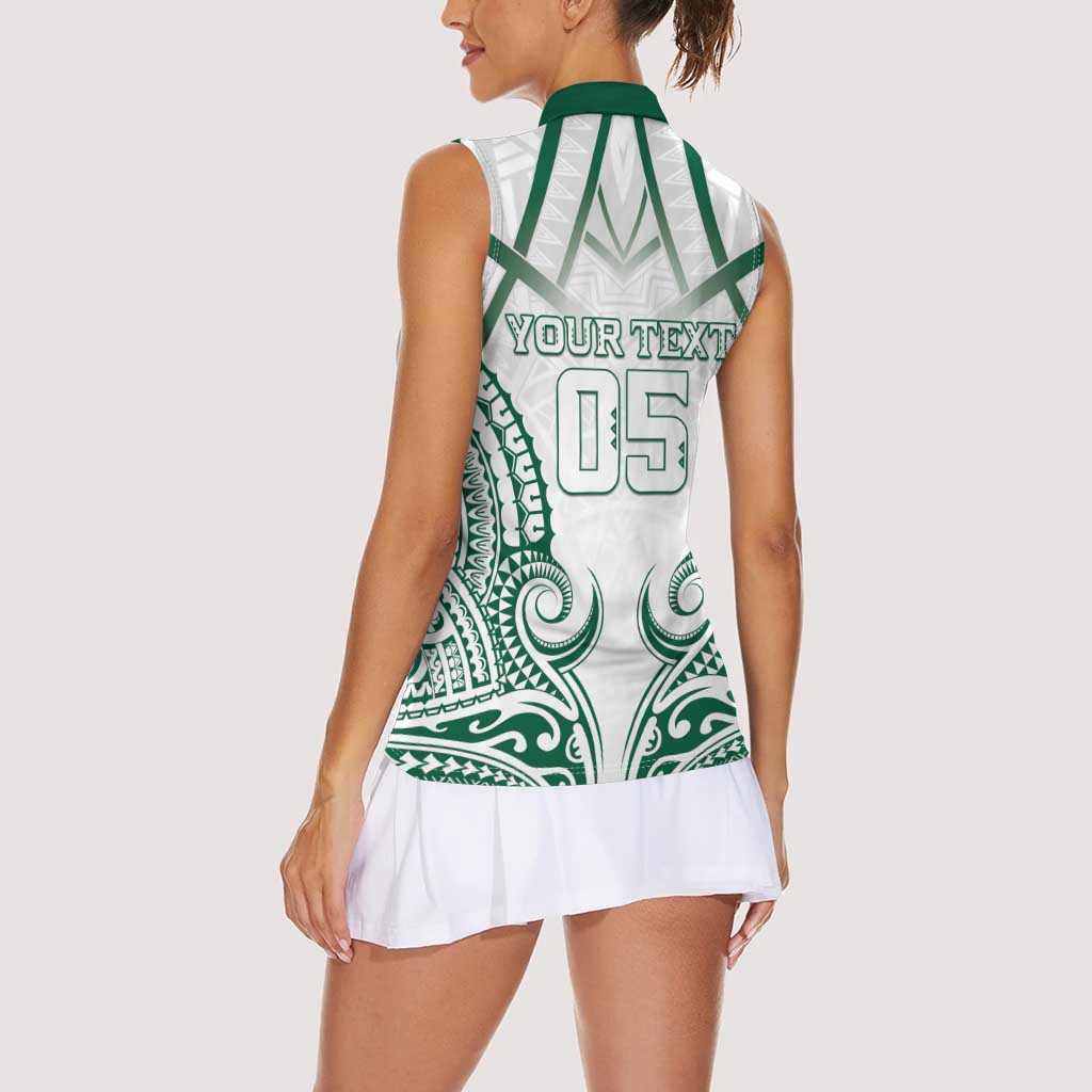 Custom Hawaii Volleyball Women Sleeveless Polo Shirt Polynesian Pattern LT05 - Polynesian Pride