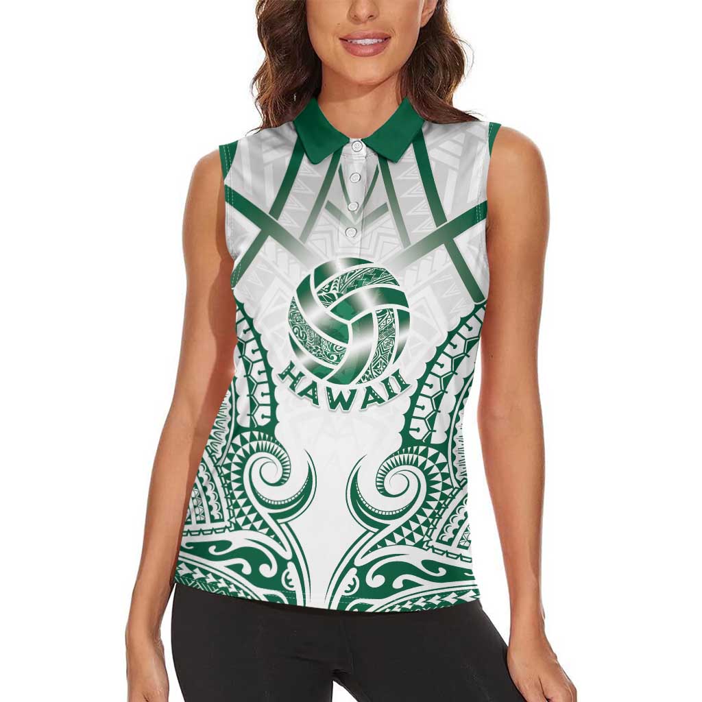 Custom Hawaii Volleyball Women Sleeveless Polo Shirt Polynesian Pattern LT05 - Polynesian Pride
