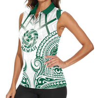 Custom Hawaii Volleyball Women Sleeveless Polo Shirt Polynesian Pattern LT05 - Polynesian Pride