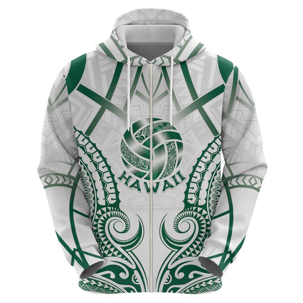 Custom Hawaii Volleyball Zip Hoodie Polynesian Pattern LT05 - Polynesian Pride