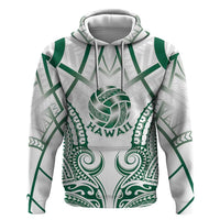 Custom Hawaii Volleyball Zip Hoodie Polynesian Pattern LT05 Pullover Hoodie Teal - Polynesian Pride