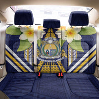 Nauru Independence Day Back Car Seat Cover Coat Of Arms With Plumeria - Polynesian Pride