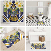 Nauru Independence Day Bathroom Set Coat Of Arms With Plumeria - Polynesian Pride