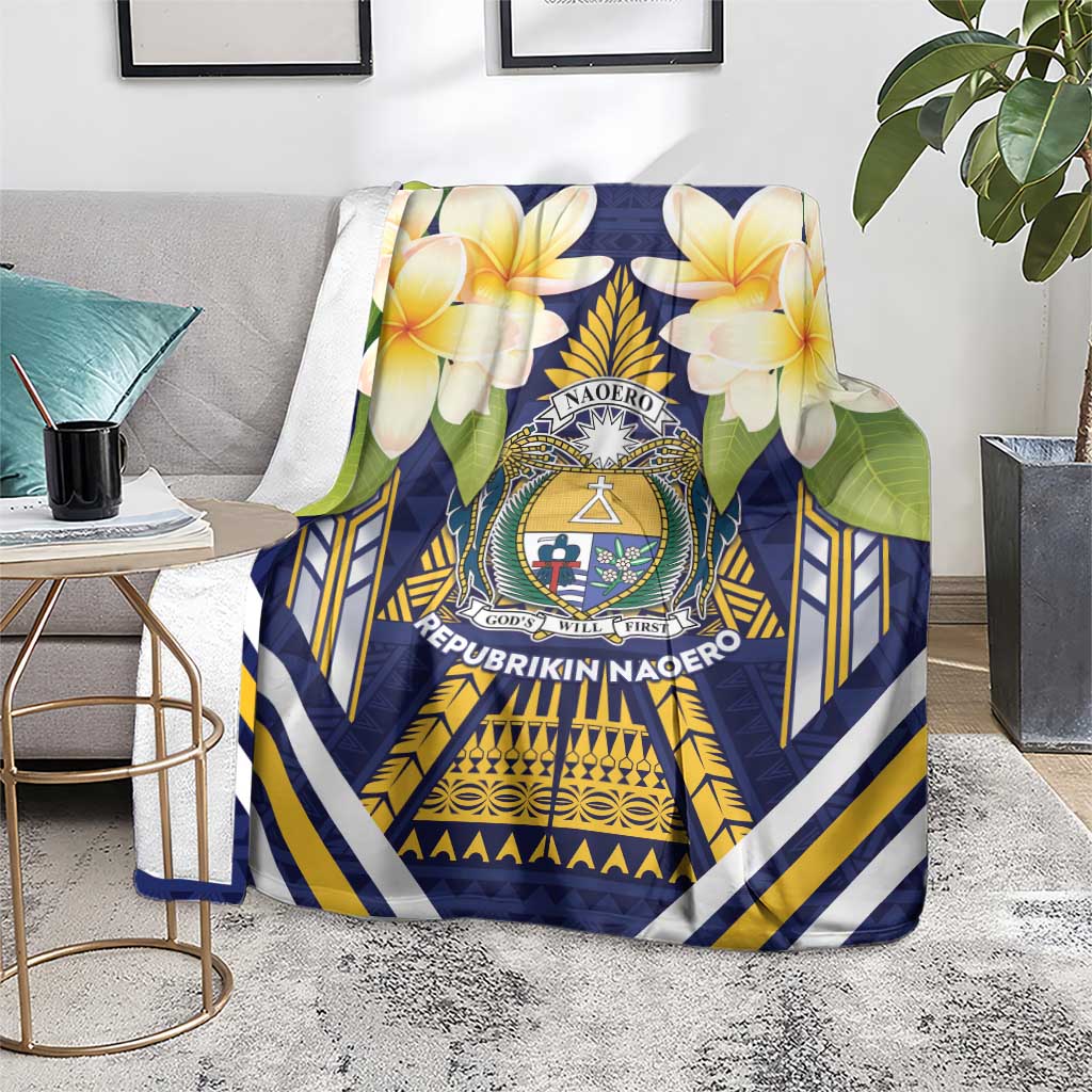 Nauru Independence Day Blanket Coat Of Arms With Plumeria - Polynesian Pride