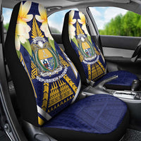 Nauru Independence Day Car Seat Cover Coat Of Arms With Plumeria - Polynesian Pride