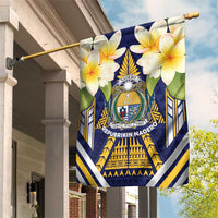 Nauru Independence Day Garden Flag Coat Of Arms With Plumeria - Polynesian Pride