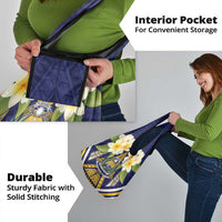 Nauru Independence Day Grocery Bag Coat Of Arms With Plumeria - Polynesian Pride