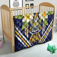 Nauru Independence Day Quilt Coat Of Arms With Plumeria - Polynesian Pride