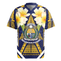 Personalised Nauru Independence Day Rugby Jersey Coat Of Arms With Plumeria LT05 Navy - Polynesian Pride